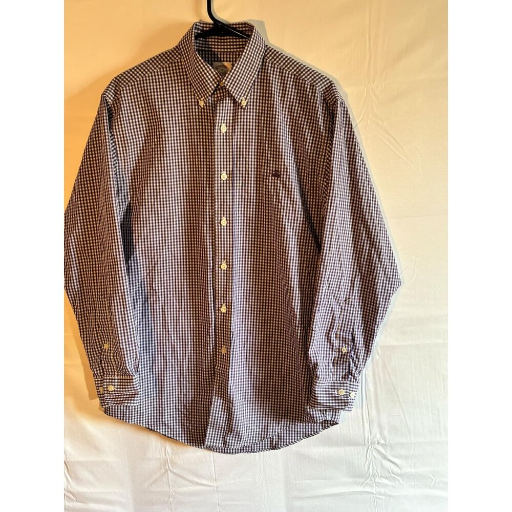 Brooks Brothers Mens Gingham Button-Down Shirt S Traditional Fit Non-Iron Cotton